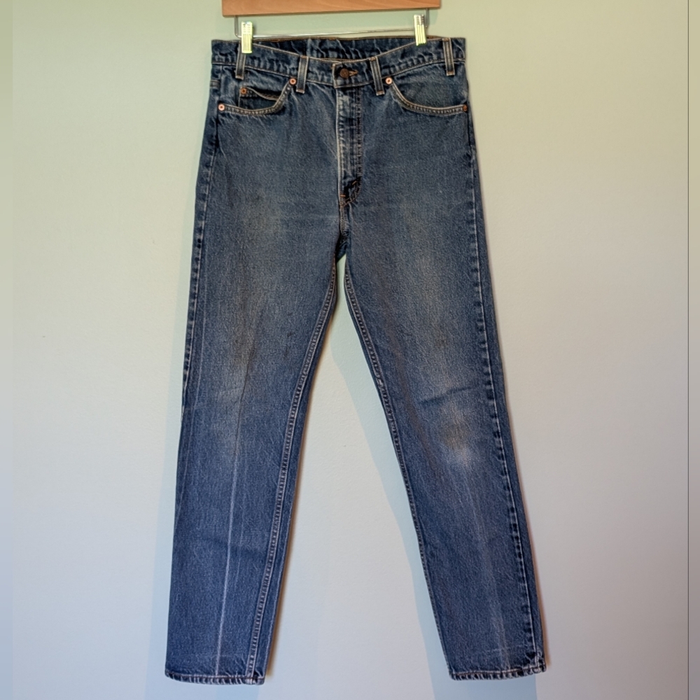1993 Vintage Men's Orange Tag Straight Leg Regular Fit 505 Denim